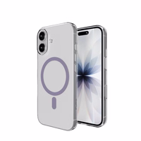 Puro Lite Mag TPU+PC Ümbris Compatible with MagSafe jaoks iPhone 17 - Läbipaistev with Roosa Ring