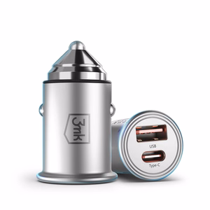 3mk Hyper autolaadija, 45 W, PD/QC/PPS, USB 1A1C, hõbedane
