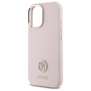 Guess Silicone Logo Strass 4G ümbris jaoks iPhone 16 - light roosa