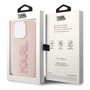 Karl Lagerfeld чехол для iPhone 15 Pro KLHCP15L3DMBKCP (3D Logo Glitter) розовый