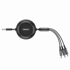 USB kaabel Baseus 3in1 must 35cm / 120cm