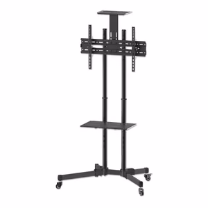 Manhattan TV ja monitori ratastega alus 1 ekraanile, 37–65", must, VESA 200x200–600x400 mm, maks. 40 kg