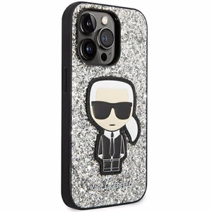 Karl Lagerfeld KLHCP14LGFKPG iPhone 14 Pro 6.1 "hardcase hõbedane / hõbedane Glitter Flakes Ikonik
