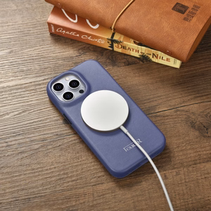 iCarer CE Premium Leather Folio Case iPhone 14 Pro Max Magnetic Flip Leather Folio Case MagSafe Light Purple (WMI14220716-LP)