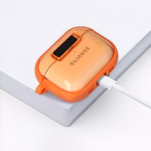 Liavec SlideLock Ümbris for Apple AirPods Pro 3 läbipaistev-oranž