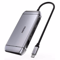 Choetech 9in1 multifunctional USB tüüp C HUB - 3x USB 3.2 Gen 1 / SD and TF mälukaart reader / HDMI 4K 30Hz / VGA Täis HD 60Hz / USB tüüp C / RJ45 hall (HUB-M15 hall)