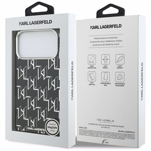 Karl Lagerfeld IML KL Monogram MagSafe Ümbris jaoks iPhone 17 Pro Max - Must
