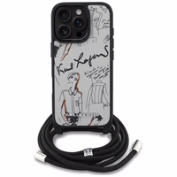 KARL LAGERFELD ümbris jaoks IPHONE 16 PRO KLHCP16LPGGRMPCG compatible with MagSafe (CRSSBY Grained PU W/ Pattern & Logo) hall