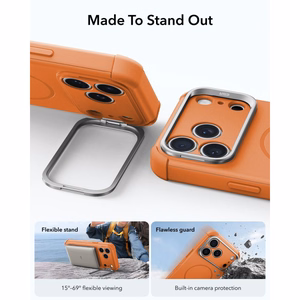 ESR Cyber Tough Kickstand MagSafe ümbris mudelitele iPhone 18 Pro / 17 Pro, oranž