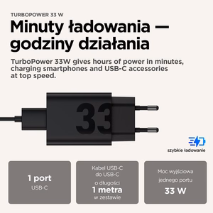 Motorola TurboPower 33W EU universaalne must AC kiirlaadimine sisetingimustele