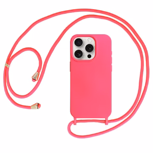 Strap Silicone Ümbris jaoks Iphone 15 Plus design 1 roosa