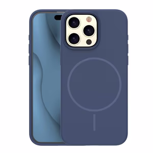 Silikoon Thin Mag ümbris for iPhone 16 Pro Max 6,9" tumesinine