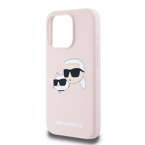 Силиконовый чехол Karl Lagerfeld Karl&Choupette MagSafe для iPhone 15 Pro Max - розовый