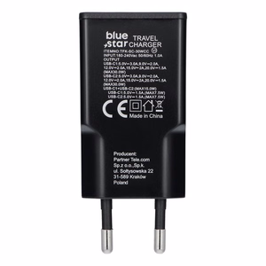 Blue Star Slim GaN TFK-SC-30WCC 30W 2x USB-C QC 4.0 / PD 3A laadija, must