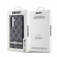 DKNY Leather Checkered Mono Pattern & Printed Stripes Ümbris jaoks Samsung Galaxy S24 - Must