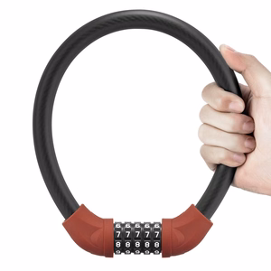 Rockbros RKS870-BK koodiga jalgrattalukk 85 cm terastrossiga – punane