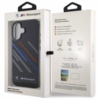 BMW Motosport IML Random Stripes iPhone 16 Plus Ümbris - must