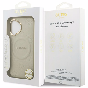 GUESS ümbris jaoks IPHONE 17 compatible with MagSafe GUHMP17SPSAMSECE (PU W/ Peony Hot Stamp) beige