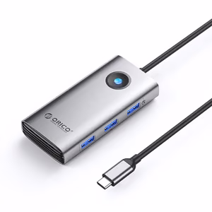 Orico PW11 6in1 USB-C Docking Station 3x USB-A 3.0 1x USB-C PD 100W 1x HDMI 4K 30Hz 1x RJ45 2.5G Ethernet - Gray