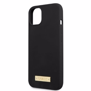 Guess GUHMP13MSPLK iPhone 13 6.1" чёрный/чёрный жёсткий чехол Silicone Logo Plate MagSafe