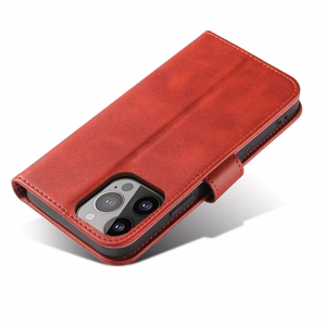 Magnet Ümbris ümbris jaoks Samsung Galaxy S23 cover with flip wallet stand punane