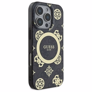 Guess IML Peony jaoks 4G Background MagSafe ümbris jaoks iPhone 16 Pro - must