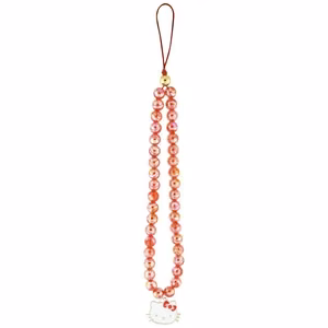 Hello Kitty Pearls Kitty Head Phone Charm - Red