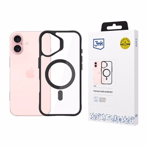 3mk Satin Armor MagCase with MagSafe jaoks iPhone 16 - Clear with must Frame
