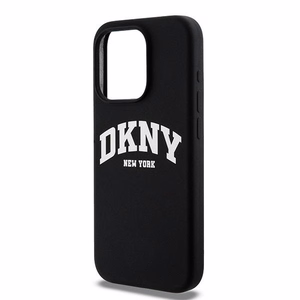 DKNY Liquid Silicone Valge Printed Logo MagSafe iPhone 14 Pro Ümbris - Must