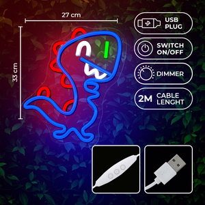 Neon PLEXI LED JURASSIC BABY DINO sinine FLNJ01 Forever Light