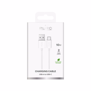 Puro 10W TPE USB-A - USB-C Kaabel 2m - valge