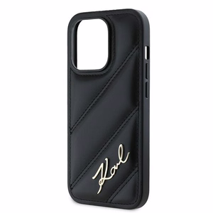 Karl Lagerfeld Diagonal Quilted Script ümbris jaoks iPhone 13 Pro Max - must