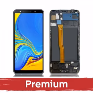 LCD ekraan ühilduv Samsung A750 2018 A7 must raamiga OEM