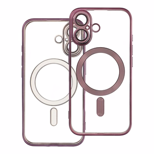 Case for iPhone 16 Electro Mag Cover compatible with MagSafe purple