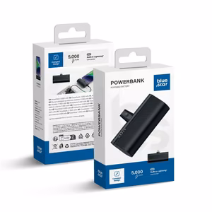 Powerbank Sinine Star W0556P 2,1A 5000 mAh with a built-in connector Lightning must