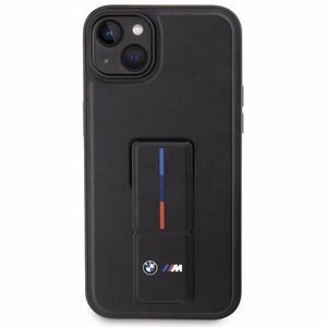 Чехол BMW Grip Stand Hot Stamp для iPhone 14 15 13 - чёрный