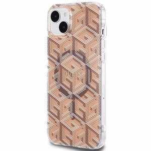 GUESS ümbris jaoks IPHONE 15 compatible with MagSafe GUHMP15SHGCUSTGW (IML GCUBE) brown