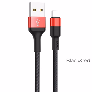 Кабель USB A - USB C Hoco 2A 1 m X26 чёрно-красный