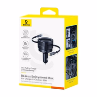 Baseus Enjoyment Max car laadija with USB-C+USB-C kaabels 60W must