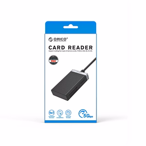 Orico CL4D-A3 mälukaardilugeja USB-A 3.0, SD/microSD/CF/MS, 5 Gbps – must ja hõbedane