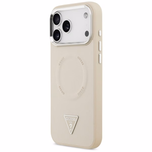 Чехол Guess Triangle Logo MagSafe для iPhone 17 Pro бежевый
