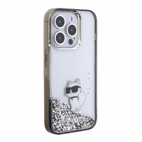 Karl Lagerfeld Liquid Glitter Choupette ümbris jaoks iPhone 15 Pro Max - läbipaistev