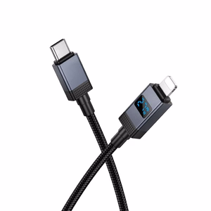 Cable USB C to Lightning Hoco PD 27W with display 1 m X118 black