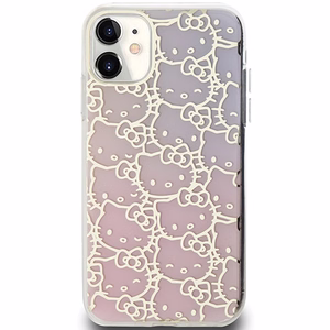 Hello Kitty IML Gradient Electrop Crowded Kitty Head Ümbris jaoks iPhone 11 / Xr - Roosa