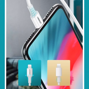 USB kaabel Ugreen US171 MFi USB-C to Lightning 3A 1.0m valge