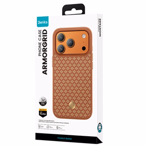 Benks Magnetic Armor Pro Armor Grid Kevlar чехол с металлической рамкой 600D (C.K.FL.AP.GD.F070) для Iphone 17 Pro Max, оранжевый