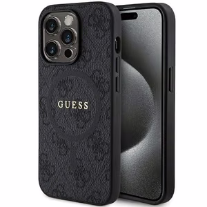 Guess ümbris jaoks iPhone 15 Pro Max 6,7" GUHMP15XG4GFRK must HC MAGSAFE PU 4G RING CLASSIC LOGO