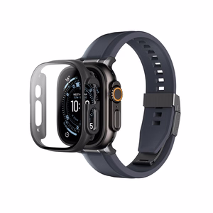 AmazingThing Radix Glass Screen Protector with Case for Apple Watch UItra 3 49mm - Black