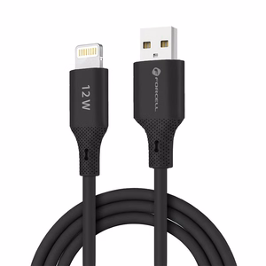 Kaabel USB A to Lightning Forcell F-Energy 2,4A 12W Silikoon 1 m C343 must
