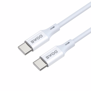 BWOO Cable USB-C - USB-C 1m 60W ABS + TPE X282 C-C valge